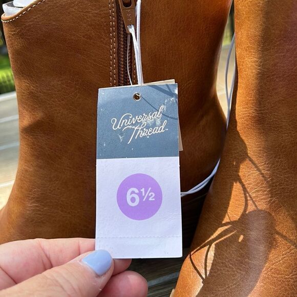 Universal Thread tan brown western cowgirl boots size 6.5 NEW - Picture 4 of 6